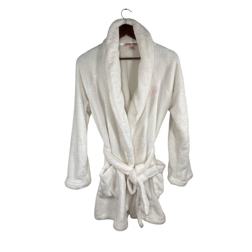 Victorias Secret ANGEL Cozy Short Robe SUPER SOFT Cream White‎ XS/XP